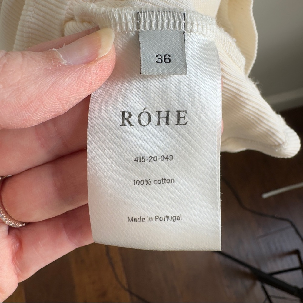 Rohe Cream Fine Rib Scoop Neck Tank - Picture 9 of 11